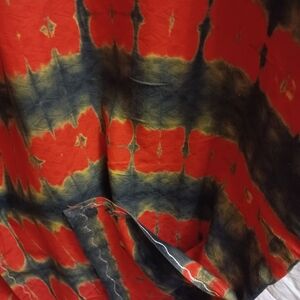 Long dress  with slit sides and embroidered  top and sleeves